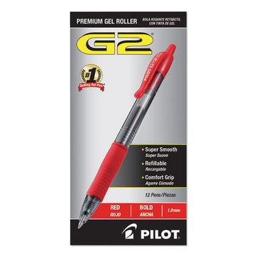 Pilot® G2 Premium Gel Pen, Retractable, Bold 1 Mm, Red Ink, Smoke Barrel, Dozen freeshipping - TVN Wholesale